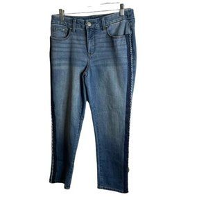 Chicos 00 Jeans So Slimming Girlfriend Ankle Mid Rise Crop Women’s 2 Blue New